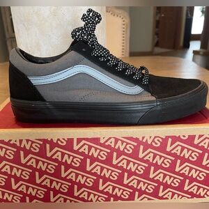 NIB VANS OLD SKOOL REFLECTIVE POP BLACK/PEWTER SUEDE CANVAS UPPER SIZE 7